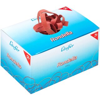 Läufer RONDELLA Gummibänder im Karton 1.000 g 200 x 17 mm rot
