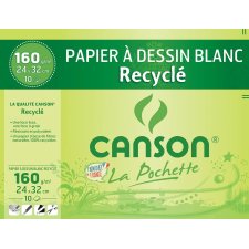 CANSON Zeichenpapier Recycling weiß 240 x 320 mm...
