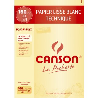 CANSON technisches Zeichenpapier DIN A3 160 g/qm weiß
