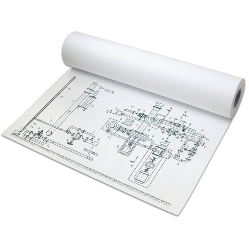 Papier für Plotter von Papyrus DigitalStandard 914mm x 50m 90g weiß Rolle Inkjet 