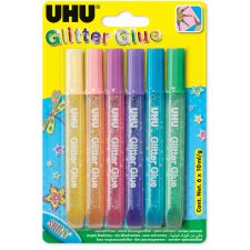 UHU Glitzerkleber Glitter Glue Shiny Inhalt: 6 x 10 ml
