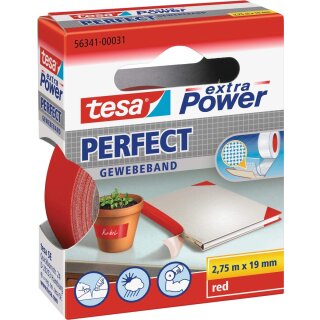 tesa Gewebeband 19 mm x 2,75 m rot