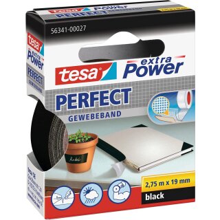 tesa Gewebeband 19 mm x 2,75 m schwarz
