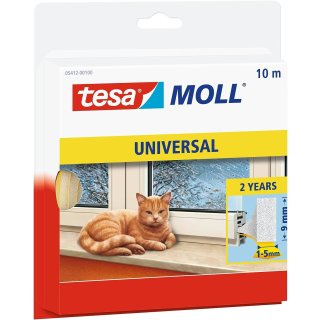 tesa Moll UNIVERSAL Schaumstoff Dichtung weiß 9 mm x 10 m