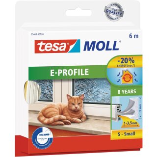 tesa Moll CLASSIC E Profil Gummidichtung weiß 9 mm x 6 m