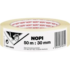NOPI Maler Krepp Papierabdeckband 30 mm x 50 m beige