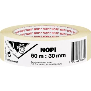NOPI Maler Krepp Papierabdeckband 2er Aktions Turm beige 2 Rollen á 50 Meter