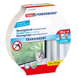 tesa Powerbond Montageband transparent 19 mm x 5,0 m