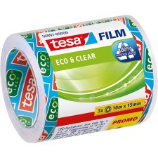 tesa Film Eco & Clear SPARPACK transparent 15 mm x 10 m 3 Stück