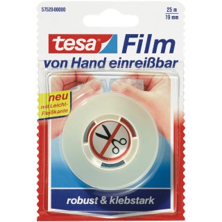 tesa Film von Hand einreißbar transparent 19 mm x 25 m
