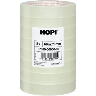 NOPI Klebefilm Shrink Tower transparent 19 mm x 66 m 8 Rollen