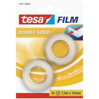 tesa Film doppelseitig transparent 12 mm x 7,5 m 2 Stück