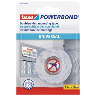 tesa Powerbond Montageband Universal 19 mm x 1,5 m weiß