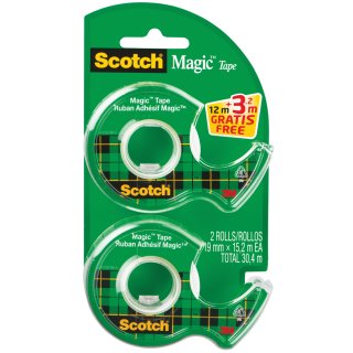 Scotch Handabroller Magic transparent bestückt inkl. 2x Klebefilm Scotch Magic