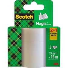 Scotch Klebefilm Magic 810 unsichtbar Vorteilspack 19 mm...