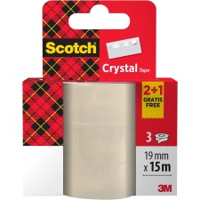 Scotch Klebefilm Crystal Clear 600 19 mm x 15 m 2+1