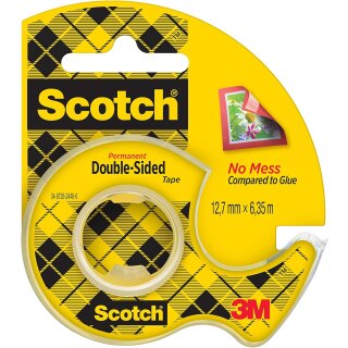 Scotch doppelseitiger Klebefilm 665 12 mm x 6,3 m inkl. Handabroller