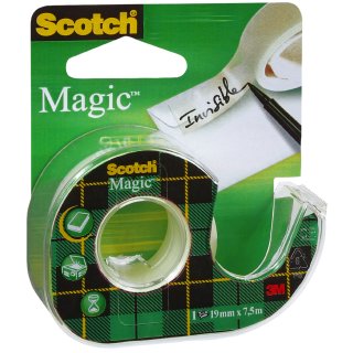 3M Scotch Klebefilm Magic 810 unsichtbar im Handabroller 19 mm x 7,5 m