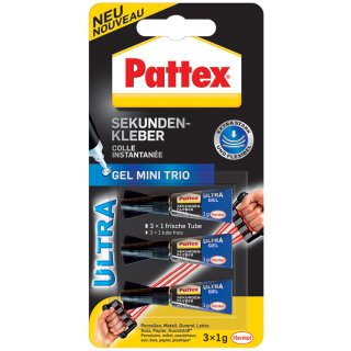 Pattex Sekundenkleber Ultra Gel Mini Trio 3 Tuben à 1 g