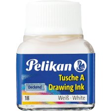 Pelikan Tusche A Inhalt: 10 ml im Glas Weiß (18)
