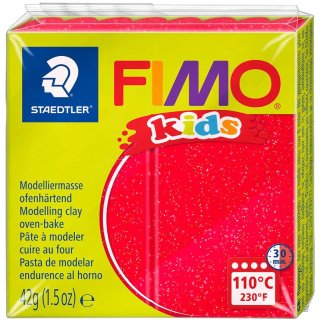 FIMO kids Modelliermasse ofenhärtend glitter rot 42 g