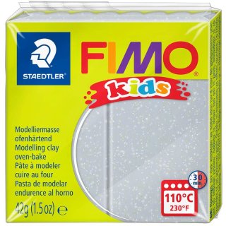 FIMO kids Modelliermasse ofenhärtend glitter silber 42 g