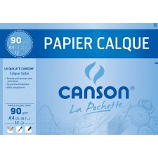 CANSON Zeichenpapier satiniert DIN A4 90/95 g/qm 12 Blatt