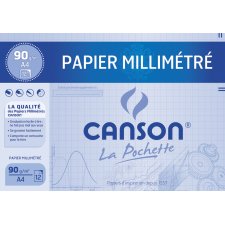 CANSON Millimeterpapier DIN A4 90 g/qm Farbe: blau 12 Blatt