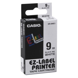 CASIO XR Schriftbandkassette schwarz auf weiß 9 mm / 8 m