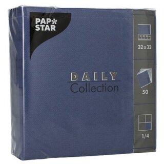 PAPSTAR Servietten 320 x 320 mm 3-lagig dunkelblau 50 Stück