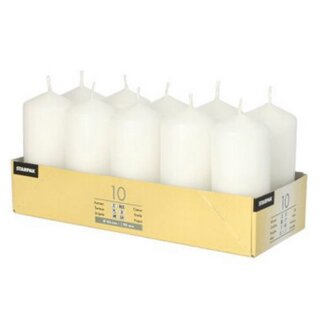 STARPAK Stumpenkerzen 40 mm weiß 10 Stück