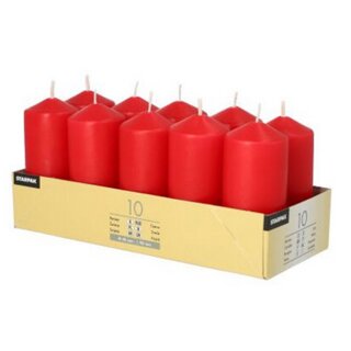 STARPAK Stumpenkerzen 40 mm rot 10 Stück