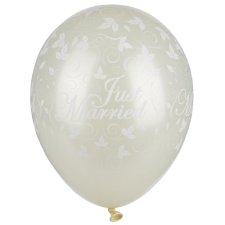 PAPSTAR Luftballons "Just Married" elfenbein...