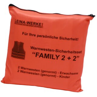 LEINA Pannenwesten/Warnwesten Set "Family 2+2" orange 4er Set