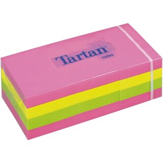 Tartan Notes Haftnotizen 38 x 51 mm Neon 12 Blöcke á 100 Blatt