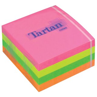 Tartan Haftnotiz Würfel 76 x 76 mm farbig sortiert 400 Blatt