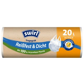 swirl Mülleimerbeutel mit Tragegriff weiß 20 Liter 20 Beutel