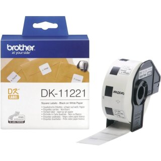 brother DK 11221 Quadratische Etiketten 23 x 23 mm weiß 1 Rolle à 1000 Stück