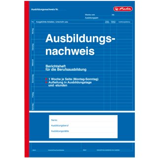 Herlitz Formularbuch "Ausbildungsnachweis" DIN A4 28 Blatt