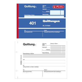 Herlitz Formularbuch "Quittung 401" DIN A6 50 Blatt