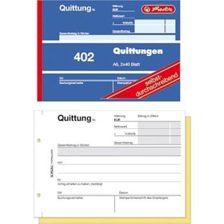 Herlitz Formularbuch "Quittung 402" DIN A6 2 x 40 Blatt