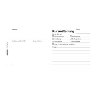 Herlitz Formularbuch "Kurzmitteilung" 1/3 A4 quer 50 Blatt