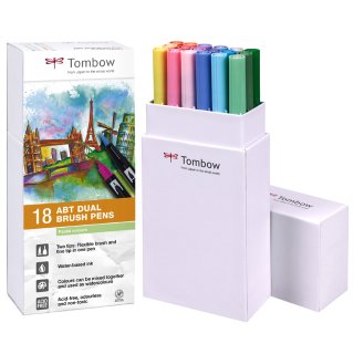 TOMBOW Doppelfasermaler "Dual Brush Pen ABT" Pastellfarben