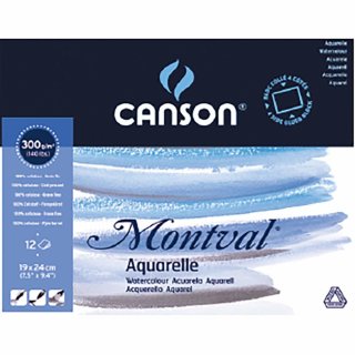 CANSON Aquarellblock "Montval" rundum geleimt 190 x 240 mm 12 Blatt