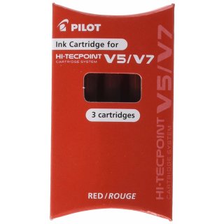 PILOT Tintenpatronen für Tintenroller V5/V7 rot 3 Patronen