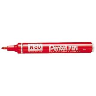 Pentel Permanent Marker N50 Strichstärke: 1,5 mm rot Rundspitze