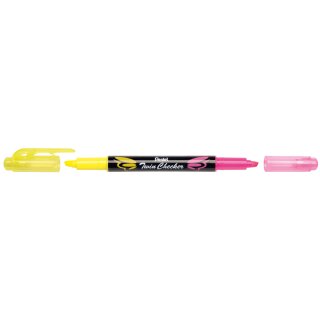 Pentel Textmarker "TWIN CHECKER" 2 Spitzen gelb/pink