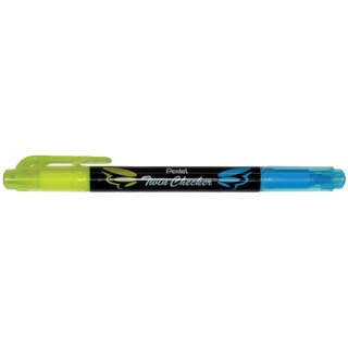 Pentel Textmarker "TWIN CHECKER" 2 Spitzen gelb/blau
