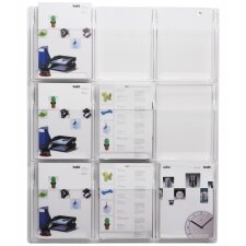 helit Wanddisplay Clearly 9 Fächer DIN A4 hoch glasklar