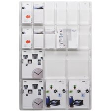 helit Wanddisplay Clearly 6 Fächer DIN A4 hoch glasklar